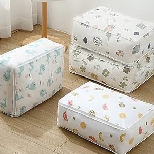 upan Blanket Storage bag Folding Organizer bag Moisture Proof, Mildew Proof, Dust Proof, Water proof, Washable Storage Bags for Clothes, Jackets, Pillows, Blankets (58x40x22 cm) (2)