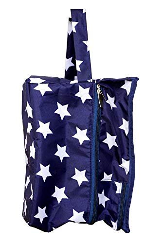 upan Shoe Pouch 2 Pocket Navy Blue with White Star (pack of 2) - Image 2