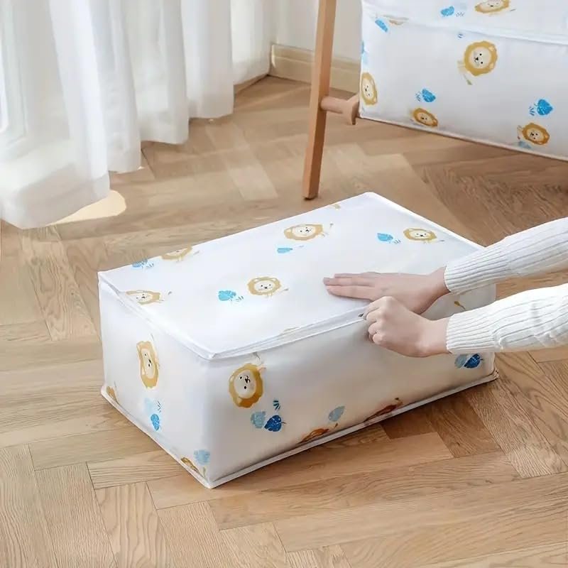 upan Blanket Clothes Storage Bag, Large Storage Saree Covers with Zip, Cloth Organizer Storage Box for Store Woman Dresses, Lehengas, Blankets for Wardrobe, Under Bed Storage Organizer (PACK OF 1) - Image 9