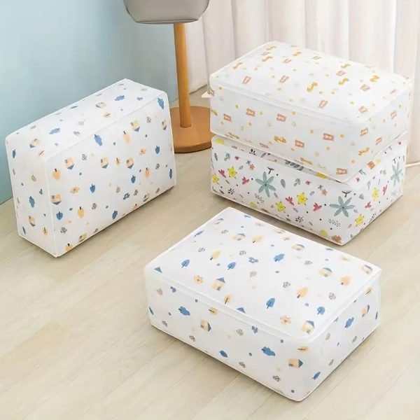 upan Blanket Clothes Storage Bag, Large Storage Saree Covers with Zip, Cloth Organizer Storage Box for Store Woman Dresses, Lehengas, Blankets for Wardrobe, Under Bed Storage Organizer (PACK OF 1)