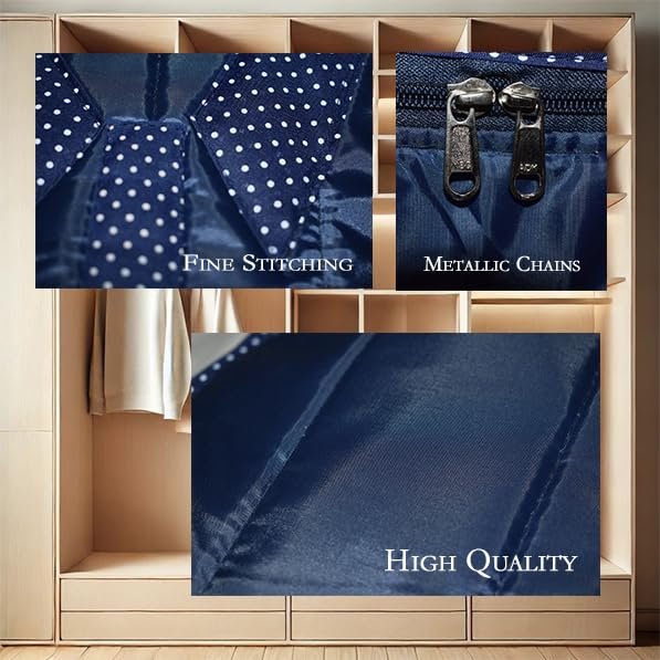 UPAN Premium Parachute Shirt Covers | Durable Metallic Zippers | Pack of 3 Wardrobe Organizers for Shirts, Blazers & Formal Wear | Stylish Navy Blue Color - Image 5