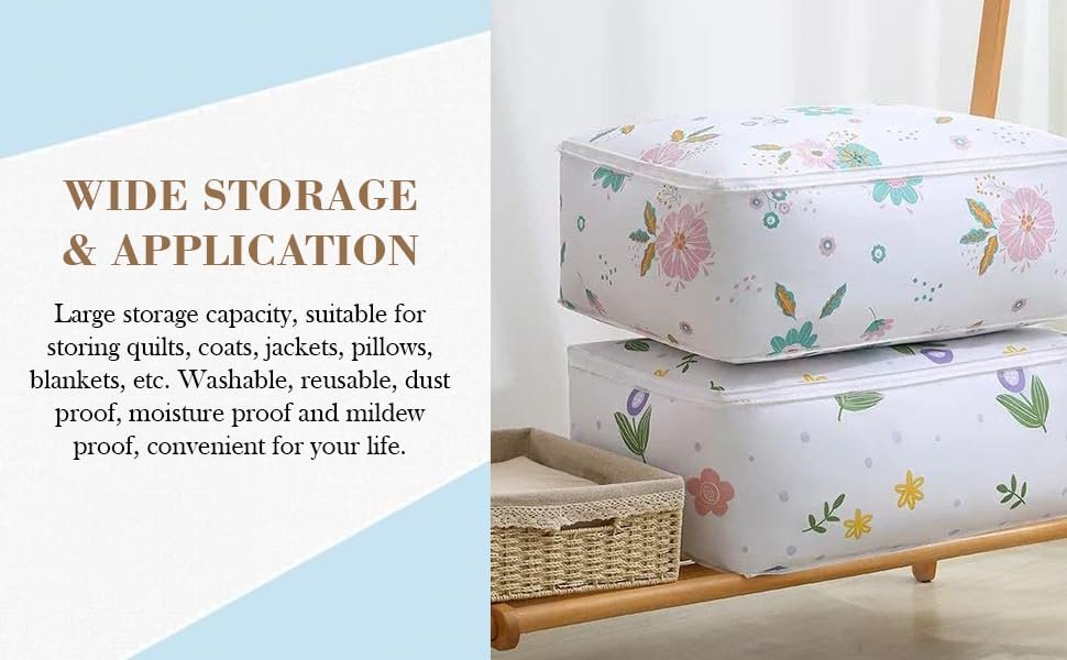 upan Blanket Storage bag Folding Organizer bag Moisture Proof, Mildew Proof, Dust Proof, Water proof, Washable Storage Bags for Clothes, Jackets, Pillows, Blankets (58x40x22 cm) (2) - Image 4
