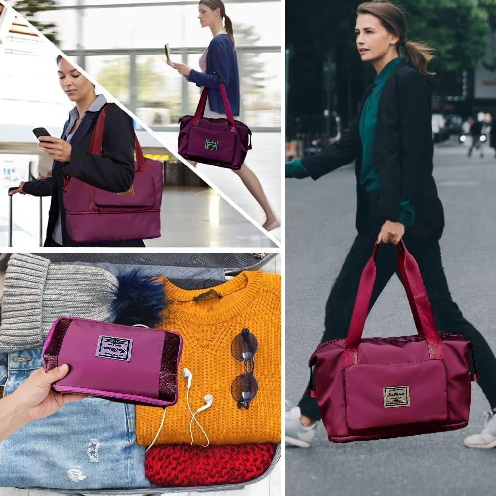 Upan Foldable Duffle Bag for Travelling |Waterproof and Large Travel Bag for Women Luggage | Expandable & Multipurpose Large Capacity Weekender Carry Bag for Women Travel (Multi Colour) - Image 4
