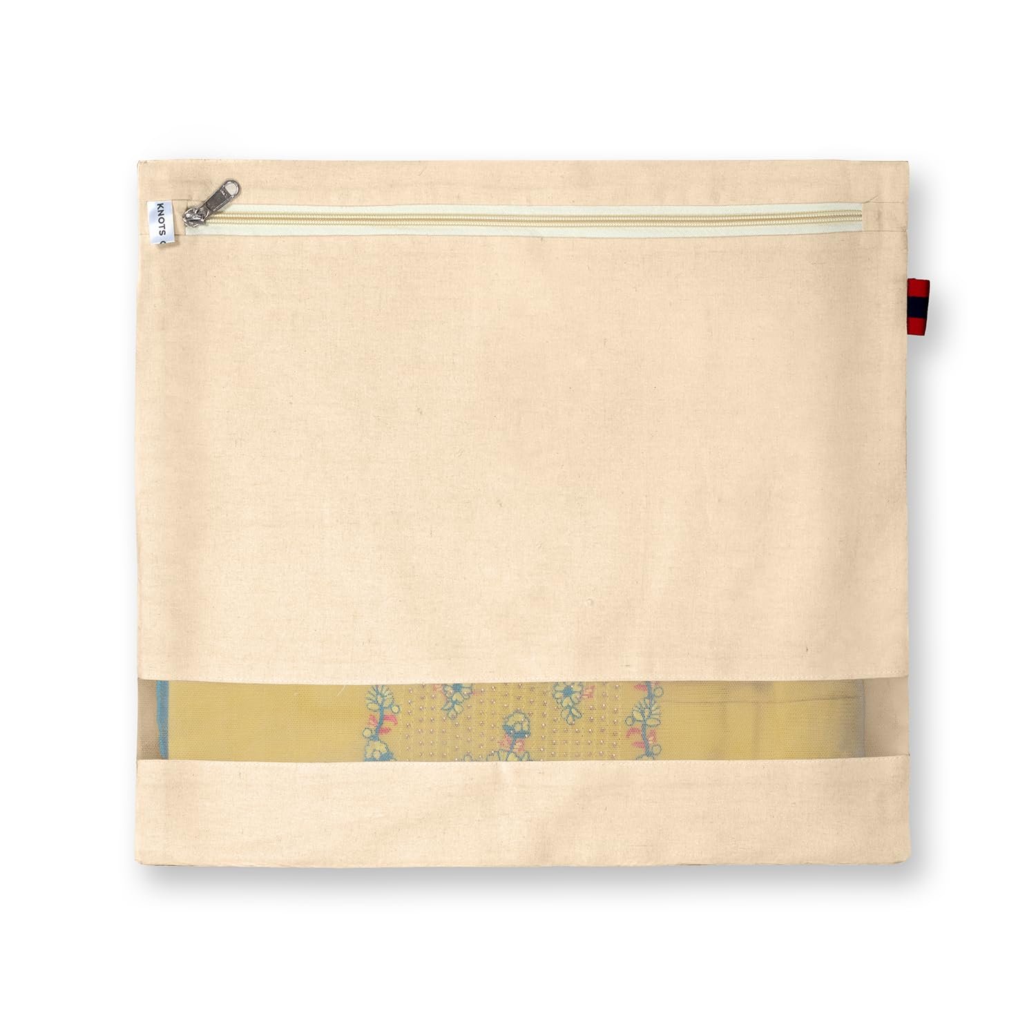 upan Cotton Saree Bags/Covers For Storage Big Size Single (Set of 6) (16 X 14 Inches) With Zip Closure For Clothes Bags And Wardrobeupan Organizer With Transparent Mesh Window, Beige - Image 8