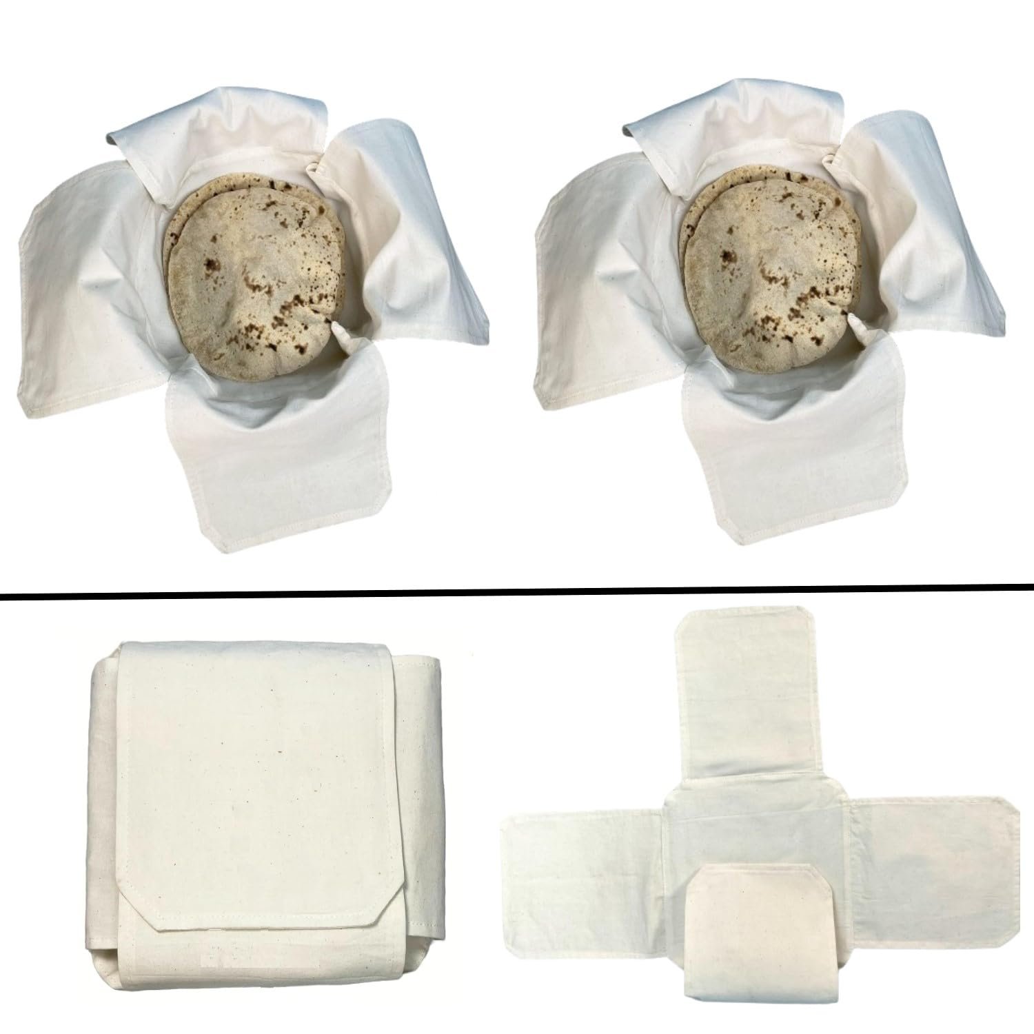 UPAN Cotton Roti Cover, Double Layer Cloth Wrap, Chapati Cover With Flaps for Hot Case Kitchen, Roti Rumal (Pack of 2) - Image 2