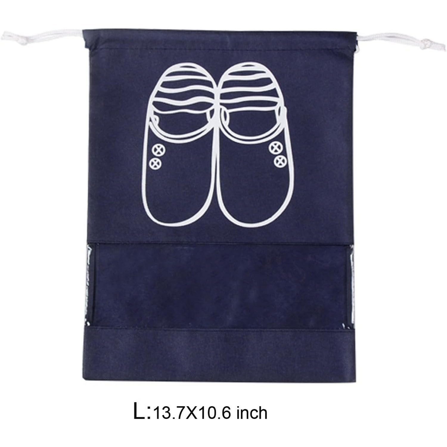Travel Shoe Bags for Women with Clear View Window Drawstring 3 PCS (Navy) - Image 2