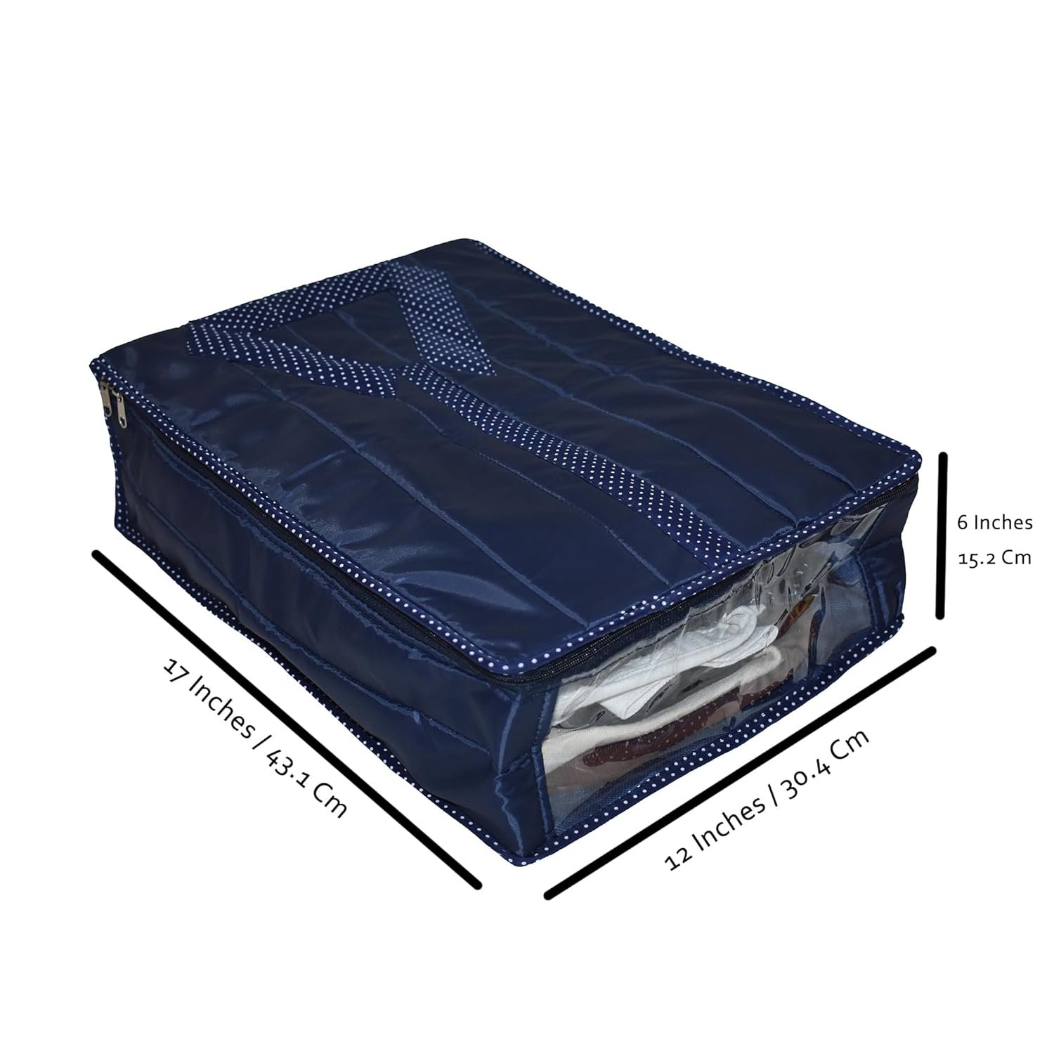 UPAN Premium Parachute Shirt Covers | Durable Metallic Zippers | Pack of 3 Wardrobe Organizers for Shirts, Blazers & Formal Wear | Stylish Navy Blue Color - Image 3