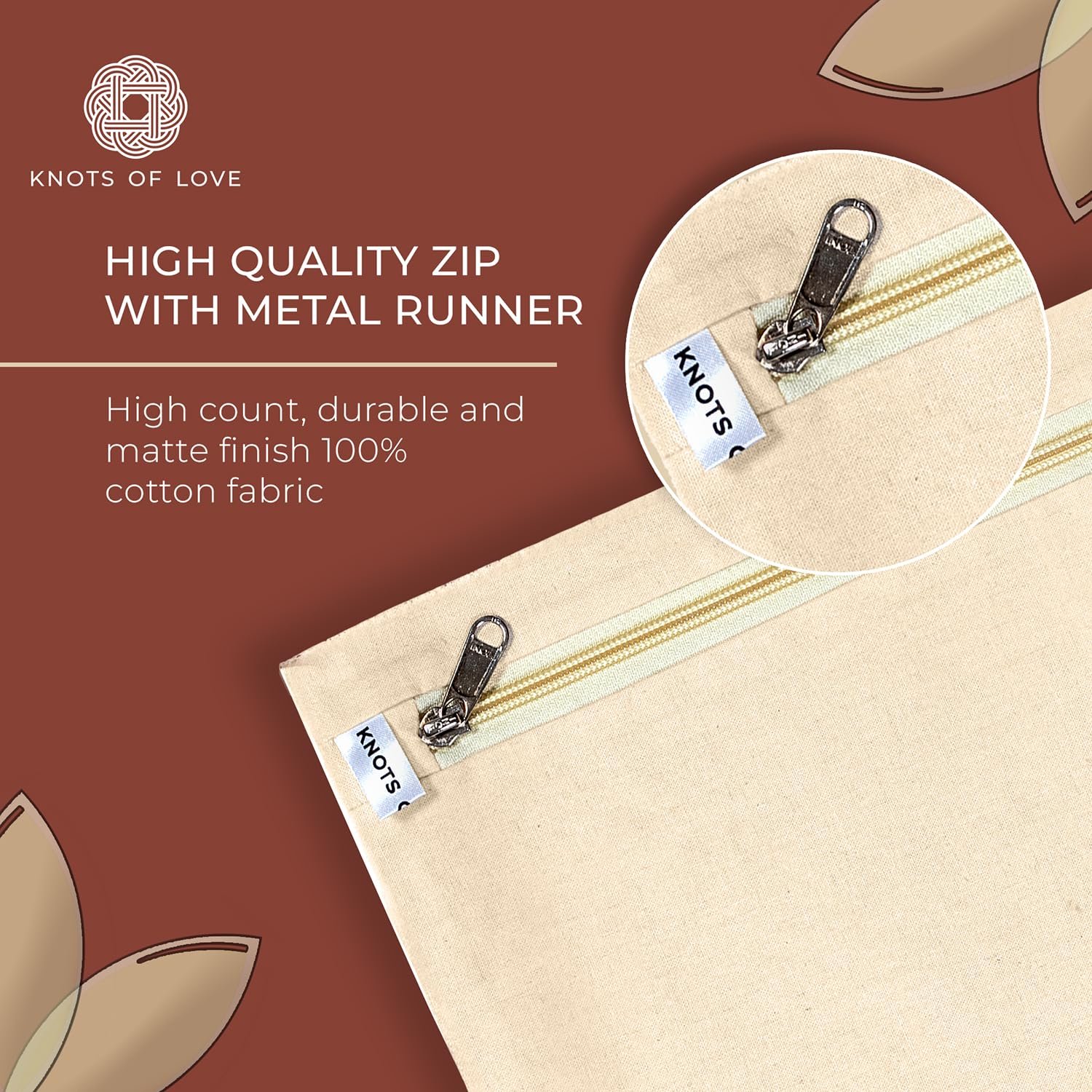 upan Cotton Saree Bags/Covers For Storage Big Size Single (Set of 6) (16 X 14 Inches) With Zip Closure For Clothes Bags And Wardrobeupan Organizer With Transparent Mesh Window, Beige - Image 5