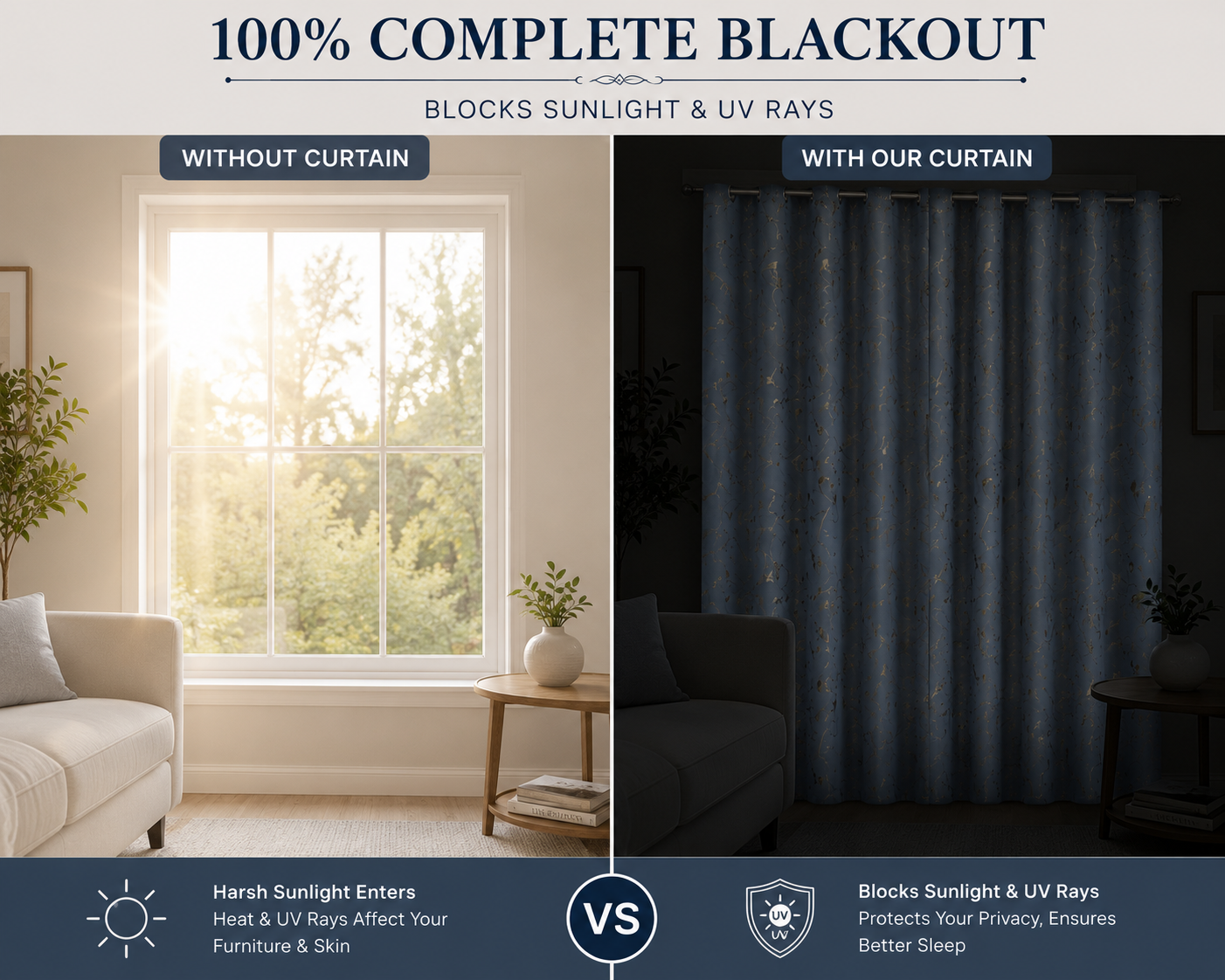 Grey Complete Blackout Curtain with Floral Design | Premium Window Curtains--4ft*5ft -(pack of 1) - Image 4
