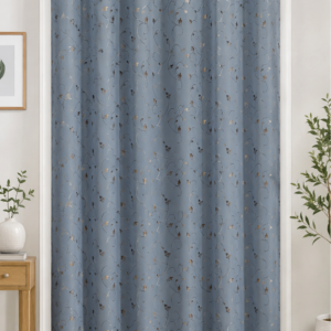 Grey Complete Blackout Curtain with Floral Design | Premium Window Curtains--4ft*5ft -(pack of 1)